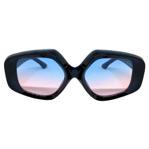 Exaggerated Vintage Retro Style SUNGLASSES Large Black Frame 1220