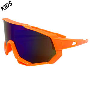 Kids Boys Retro Sporty Baseball Cycling Wrap Around Style SUNGLASSES Ages 6-12