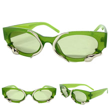 Classy Elegant Modern Retro Style SUNGLASSES Green Frame 1185