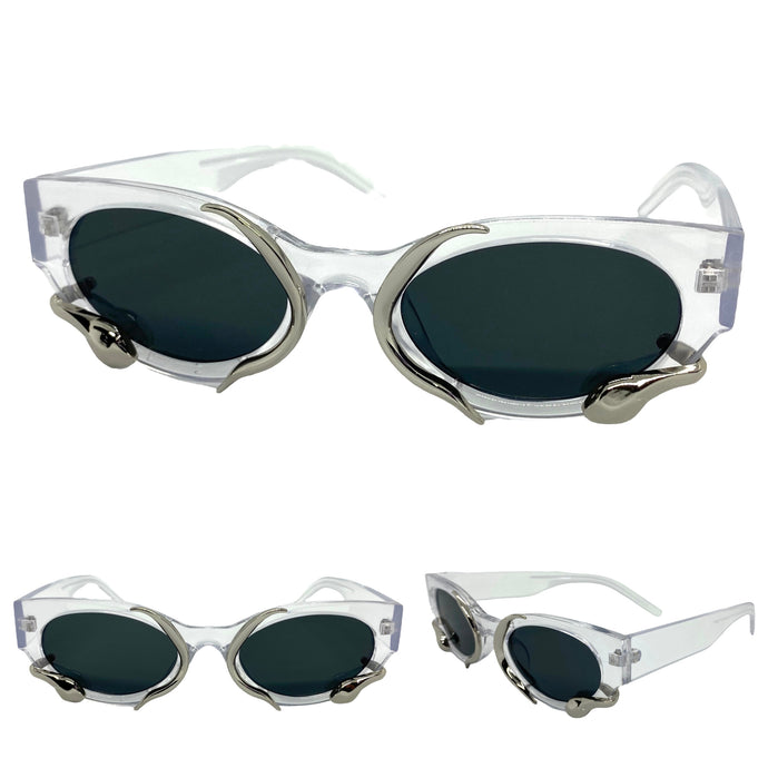 Classy Elegant Modern Retro Style SUNGLASSES Clear Frame 1185