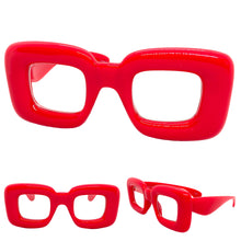 Oversized Exaggerated Retro Clear Lens EYEGLASSES Large Red Optical Frame - RX Capable 80554