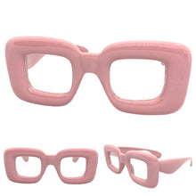 Oversized Exaggerated Retro Clear Lens EYEGLASSES Large Pink Optical Frame - RX Capable 80554