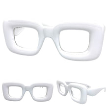 Oversized Exaggerated Retro Clear Lens EYEGLASSES Large White Optical Frame - RX Capable 80554