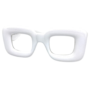 Oversized Exaggerated Retro Clear Lens EYEGLASSES Large White Optical Frame - RX Capable 80554