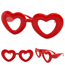 Exaggerated Retro Clear Lens EYEGLASSES Large Heart Shape Red Frame 80557