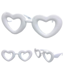 Exaggerated Retro Clear Lens EYEGLASSES Large Heart Shape White Frame 80557