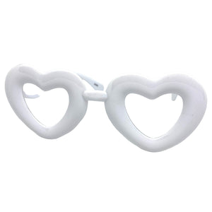 Exaggerated Retro Clear Lens EYEGLASSES Large Heart Shape White Frame 80557