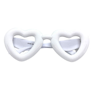 Exaggerated Retro Clear Lens EYEGLASSES Large Heart Shape White Frame 80557