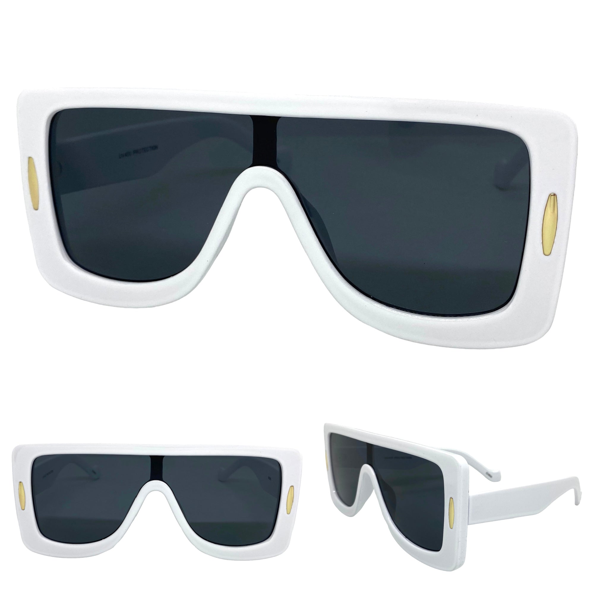 Oversize Semi Rimless Goggle Shield Sunglasses Color Lens 60mm - sunglass.la