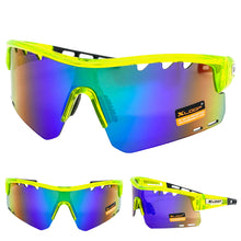 Oversized Sporty Wrap Around Style SUNGLASSES Large Neon Green Frame 3652