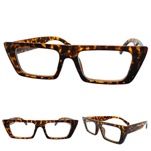 Contemporary Modern Style Clear Lens EYEGLASSES Tortoise Optical Frame - RX Capable 81162