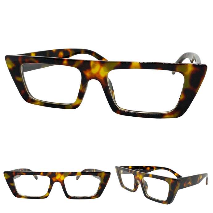 Contemporary Modern Style Clear Lens EYEGLASSES Leopard Optical Frame - RX Capable 81162