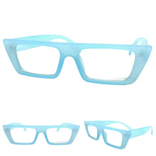Contemporary Modern Style Clear Lens EYEGLASSES Blue Optical Frame - RX Capable 81162