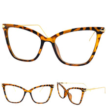 Classy Elegant Vintage Retro Cat Eye Style Clear Lens EYEGLASSES Tortoise & Gold Frame 2010