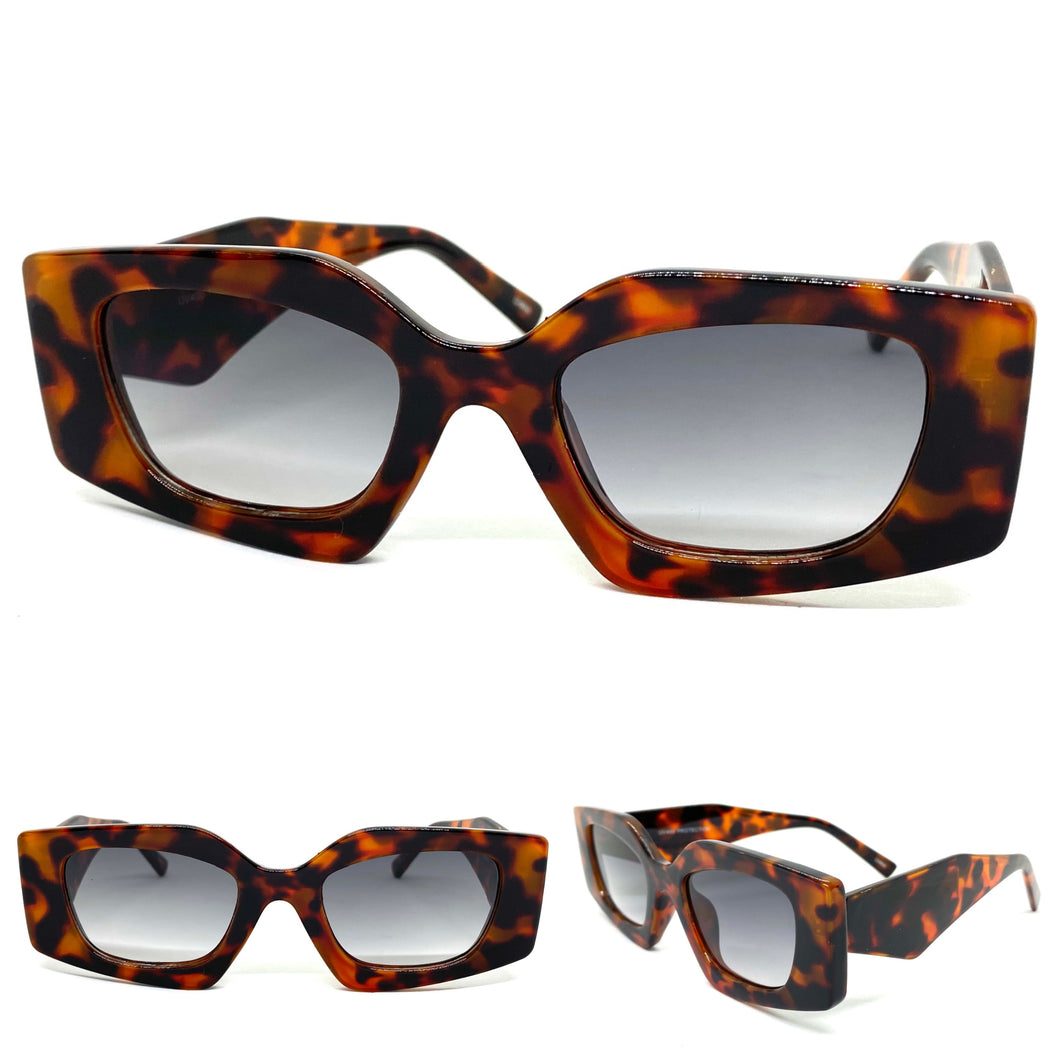 Classic Contemporary Modern Retro Style SUNGLASSES Leopard Frame 80280