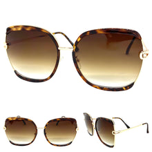 Classic Vintage Retro Style SUNGLASSES Square Nude & Gold Frame 8860