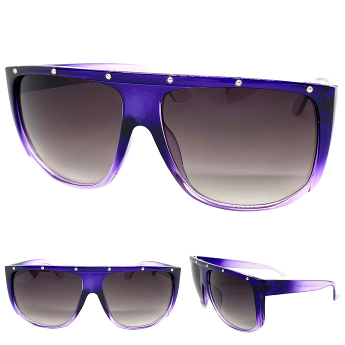 Oversized Classic Vintage Retro Style SUNGLASSES Large Purple Frame 1796