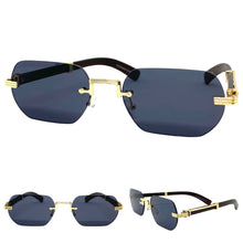 Classy Elegant Sophisticated Luxury Style SUNGLASSES Gold & Wooden Frame 27676