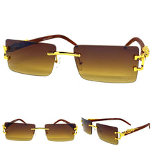 Classy Elegant Sophisticated Luxury Hip Hop Style SUNGLASSES Gold & Wooden Frame E0961