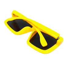 Oversized Classic Vintage Retro Style SUNGLASSES Large Yellow Frame E1998