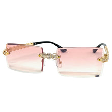 Classy Elegant Luxury Modern Bling Hip Hop Style SUNGLASSES Gold Rimless Frame E0927