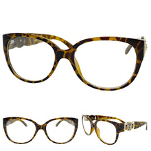 Oversized Vintage Retro Style Clear Lens EYEGLASSES Large Leopard Optical Frame - RX Capable 5356