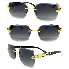 Classy Elegant Sophisticated Modern Luxury Style SUNGLASSES Gold & Black Frame E0970