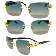 Classy Elegant Sophisticated Modern Luxury Style SUNGLASSES Gold & Black Frame E0970