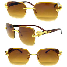 Classy Elegant Sophisticated Modern Luxury Style SUNGLASSES Gold & Black Frame E0970