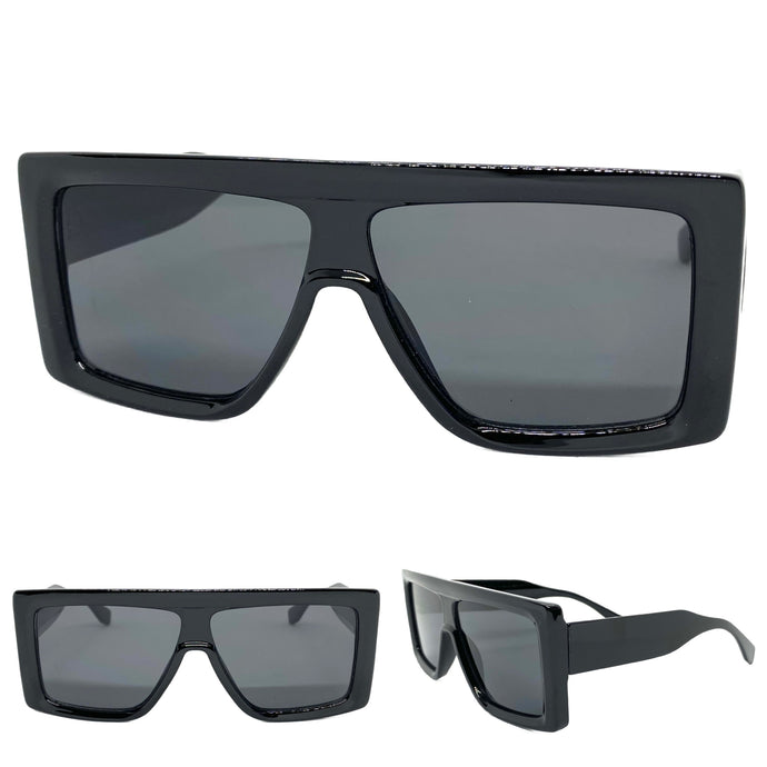 Classic Vintage Retro Style SUNGLASSES Thick Square Black Frame 1144