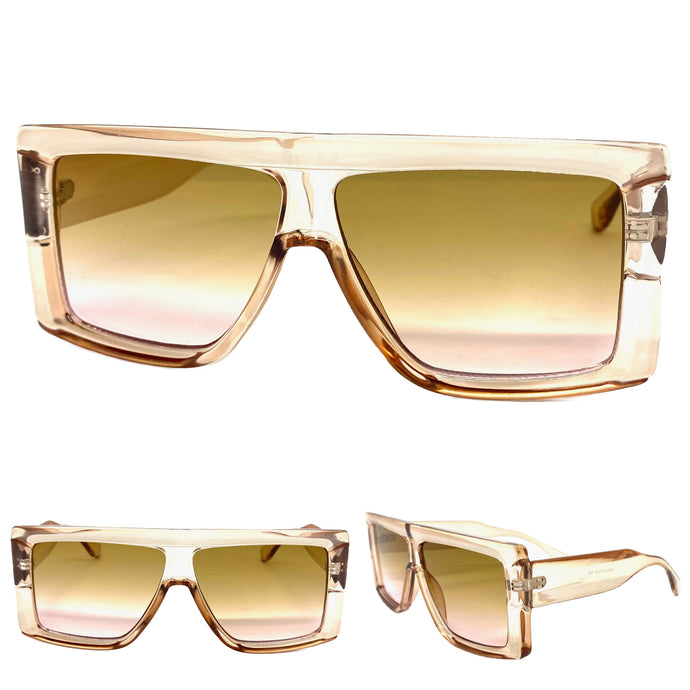 Classic Vintage Retro Style SUNGLASSES Thick Square Nude Frame 1144