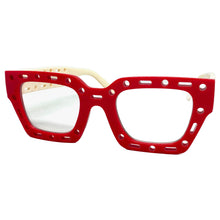 Classic Modern Retro Style Clear Lens EYEGLASSES Large Thick Red Frame 81122