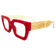 Classic Modern Retro Style Clear Lens EYEGLASSES Large Thick Red Frame 81122