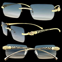 Classy Elegant Sophisticated Luxury Fashion SUNGLASSES Rimless Gold Frame E0922