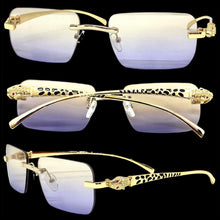 Classy Elegant Sophisticated Luxury Fashion SUNGLASSES Rimless Gold Frame E0922