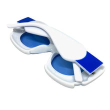 Oversized Exaggerated Classic Vintage Retro Bubble Style SUNGLASSES Large Thick White & Blue Frame 2138