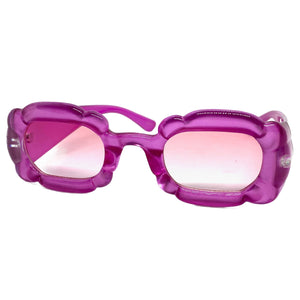 Exaggerated Classic Vintage Retro Bubble Style SUNGLASSES Large Thick Fuchsia Frame 80561