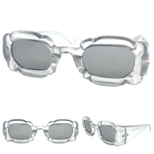 Exaggerated Classic Vintage Retro Bubble Style SUNGLASSES Large Thick Silver Frame 80561