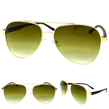 Classy Elegant Sophisticated Luxury Retro Aviator Style SUNGLASSES Gold & Wooden Frame 2112