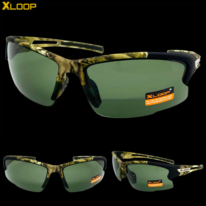 Tactial Military Sporty Wrap Around Style SUNGLASSES Camouflage Frame 2585