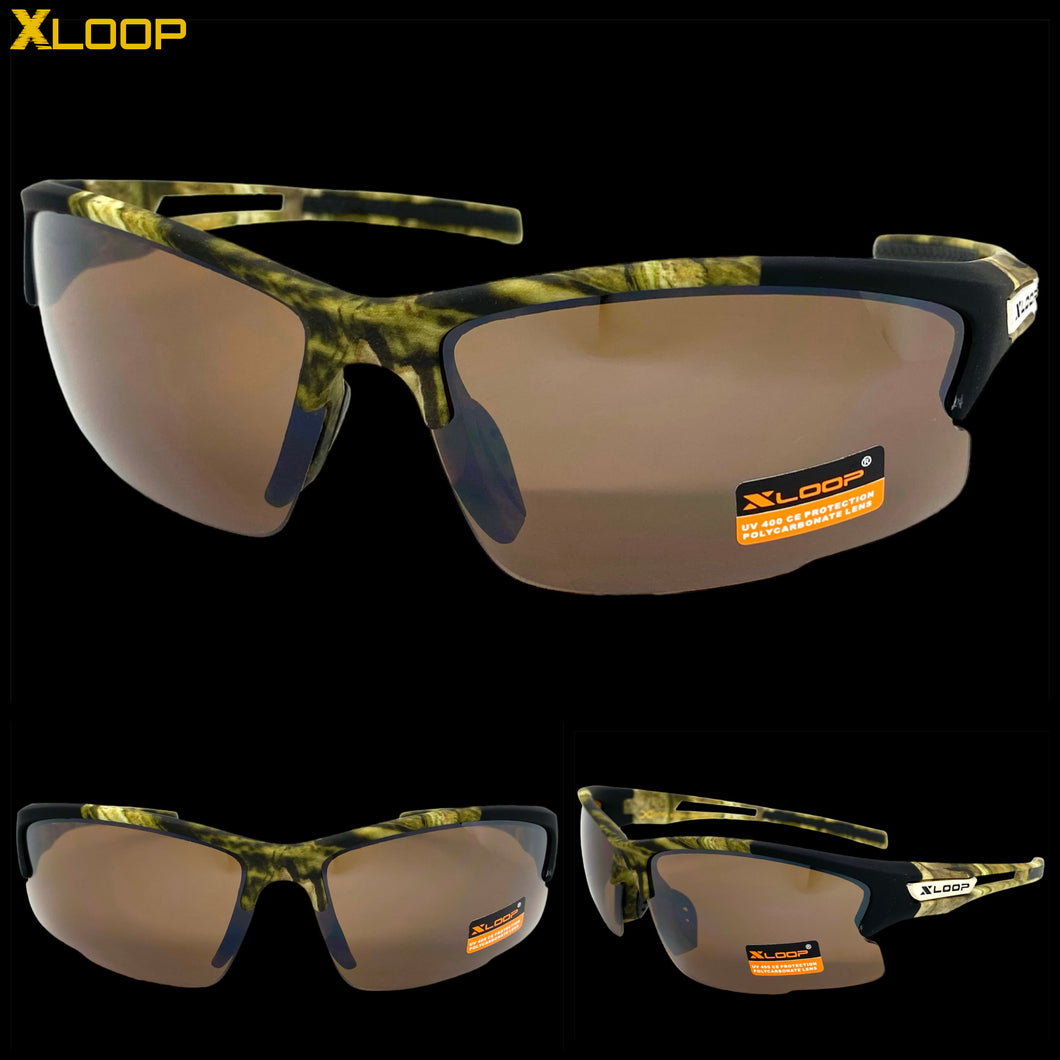 Tactial Military Sporty Wrap Around Style SUNGLASSES Camouflage Frame 2585