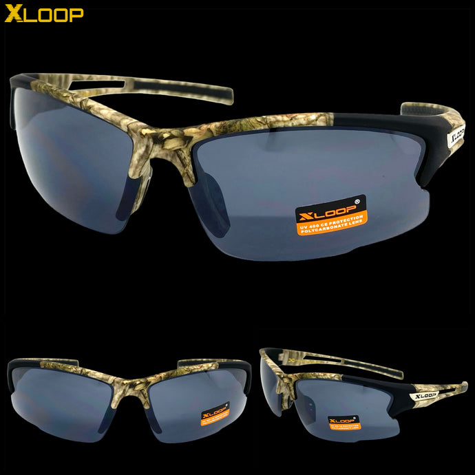 Tactial Military Sporty Wrap Around Style SUNGLASSES Camouflage Frame 2585