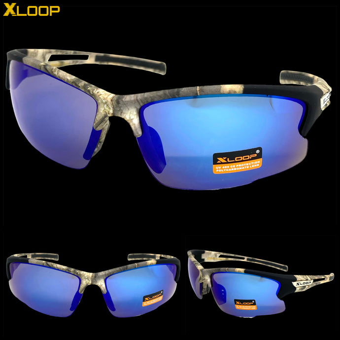 Tactial Military Sporty Wrap Around Style SUNGLASSES Camouflage Frame 2585