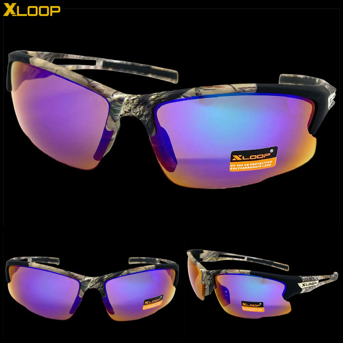 Tactial Military Sporty Wrap Around Style SUNGLASSES Camouflage Frame 2585