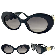 Oversized Vintage Retro Style SUNGLASSES Large Thick Black Oval Frame 4380