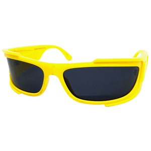 Classic Modern Retro Wrap Around Luxury SUNGLASSES Super Thick Yellow Frame 80637