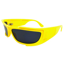 Classic Modern Retro Wrap Around Luxury SUNGLASSES Super Thick Yellow Frame 80637