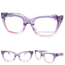 Classic Vintage Retro Style READING GLASSES READERS Thick Purple Frame Lens Strength +2.00