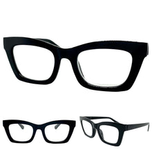 Classic Vintage Retro Style READING GLASSES READERS Black Frame Lens Strength +1.25