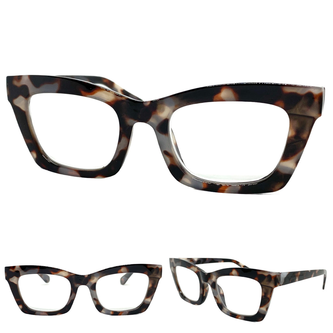 Classic Vintage Retro Style READING GLASSES READERS Tortoise Frame Lens Strength +1.50